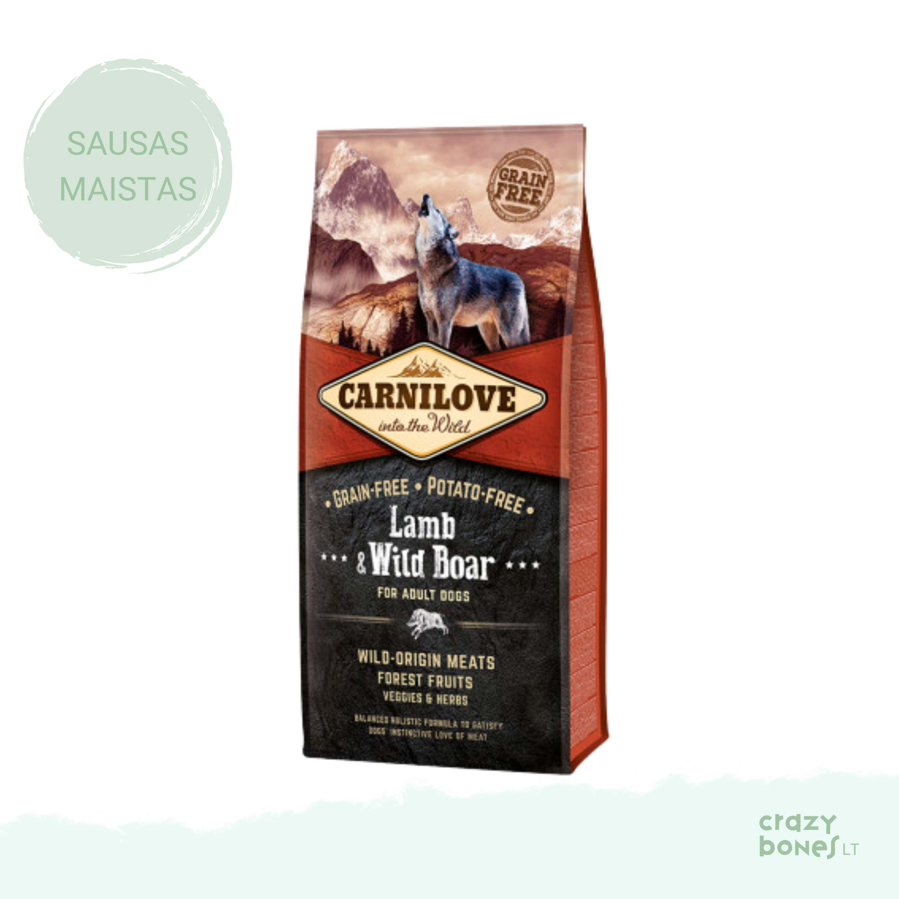 Carnilove Lamb&Wild Boar for Adult sausas maistas šunims