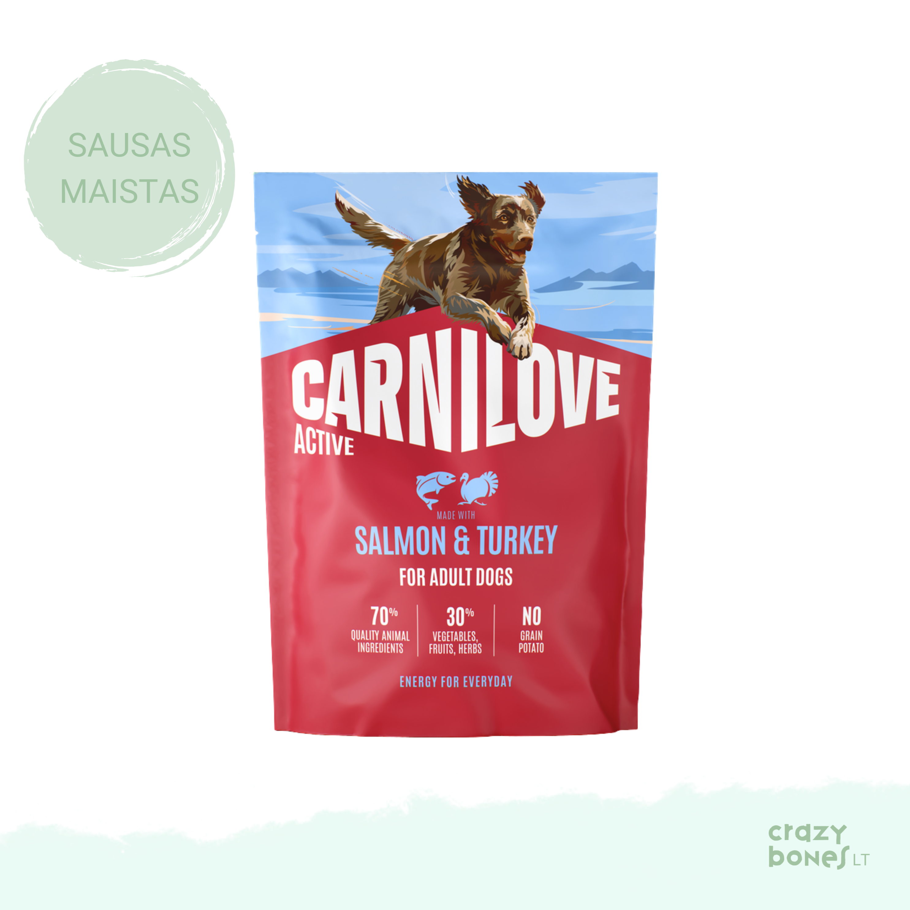 CARNILOVE ACTIVE Dog Salmon & Turkey sausas maistas šunims