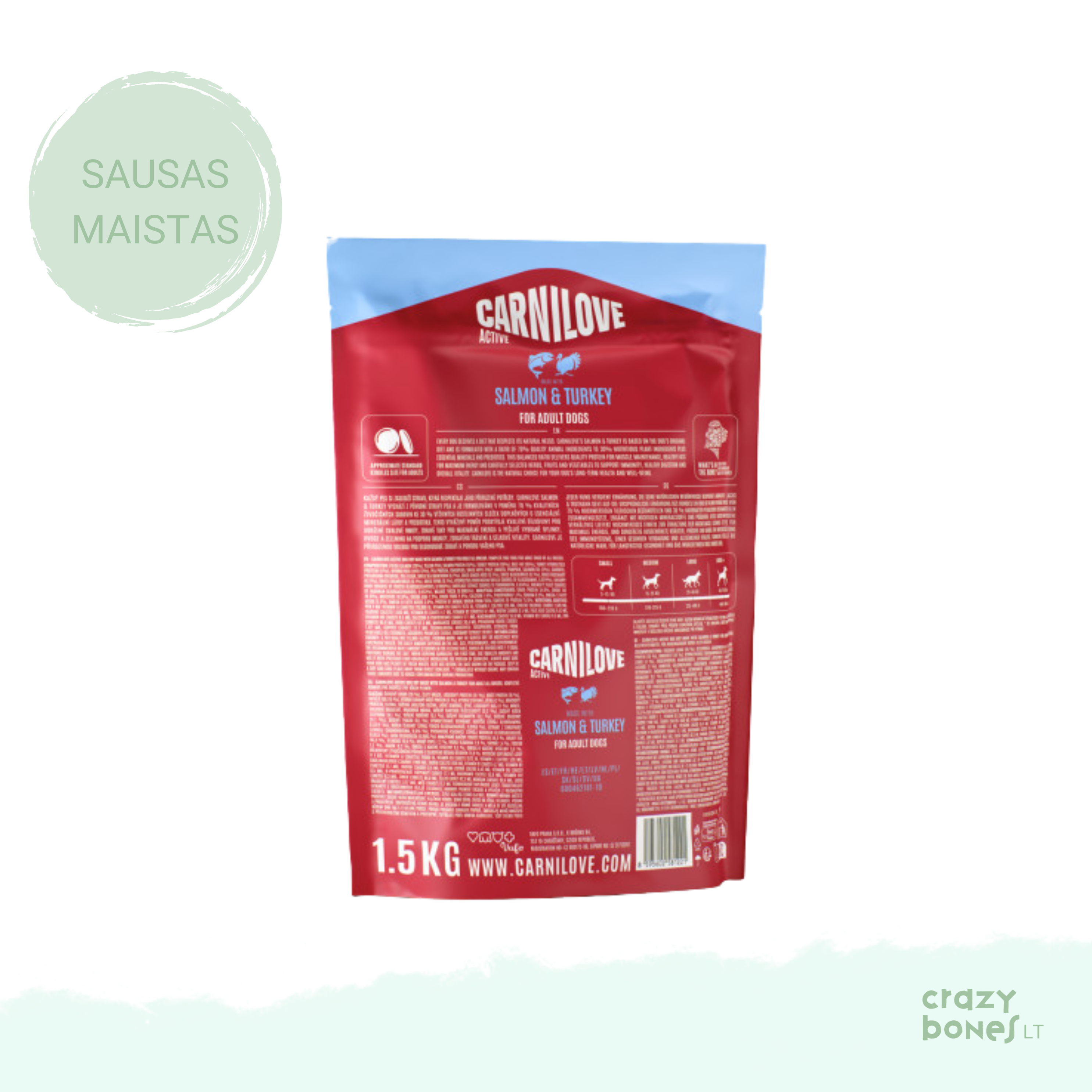 CARNILOVE ACTIVE Dog Salmon & Turkey sausas maistas šunims