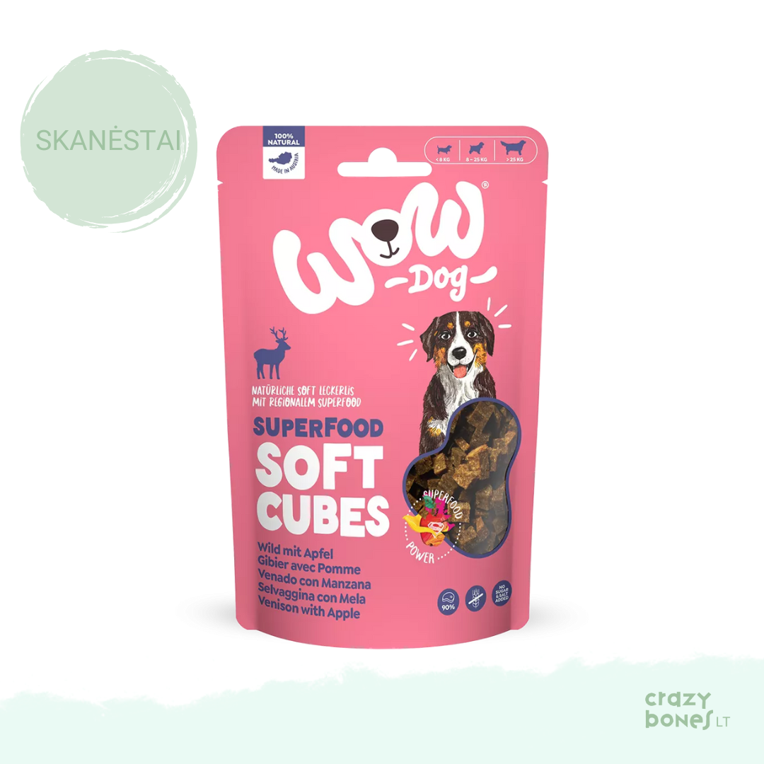 WOW dog brieža gaļas kubi