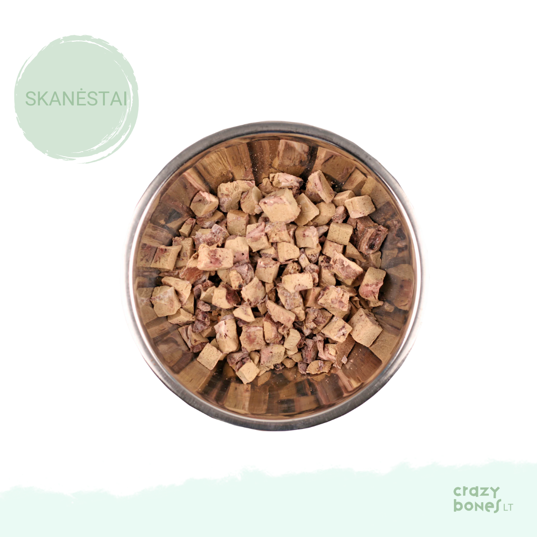 100 % natūralus liofilizuotų elnių inkstų skanėstai