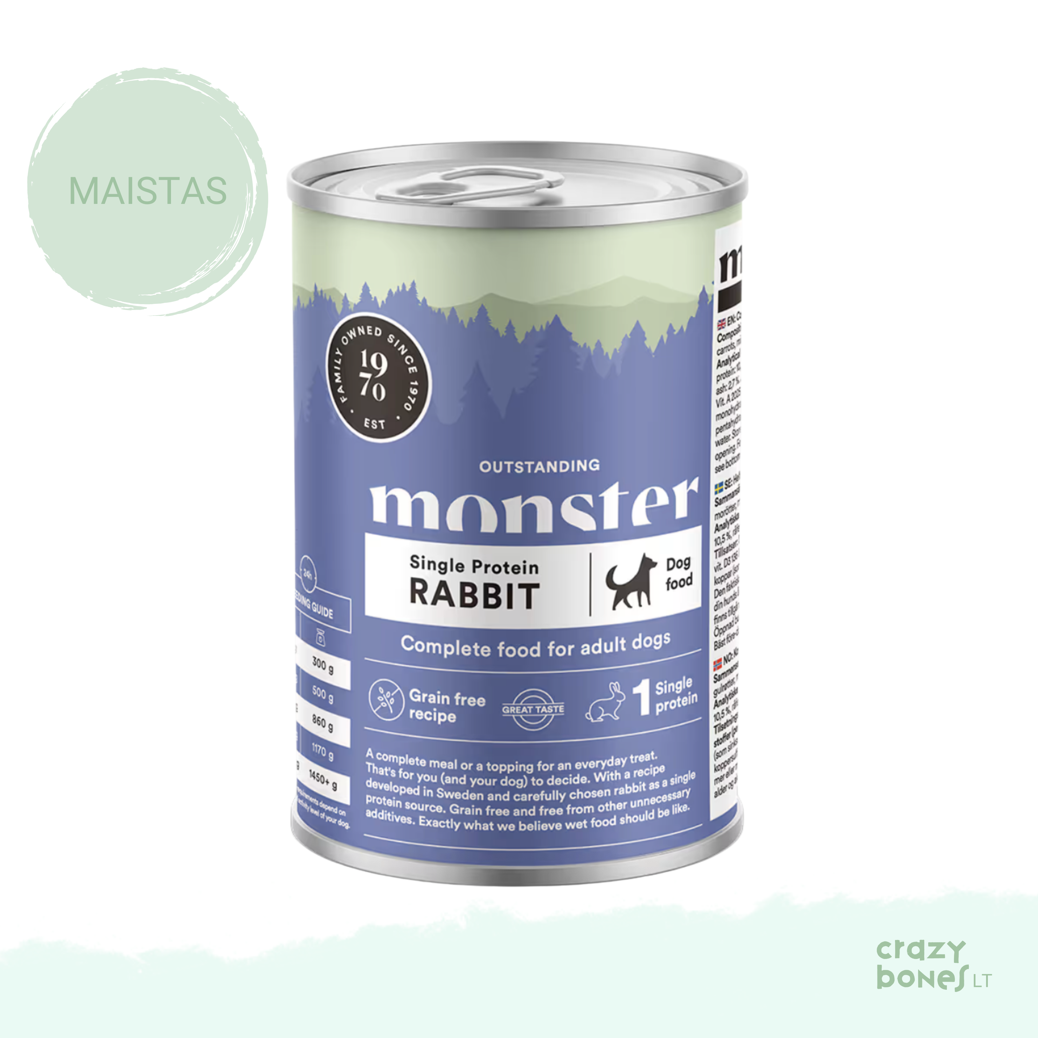 SINGLE PROTEIN RABBIT maistas su triušiena