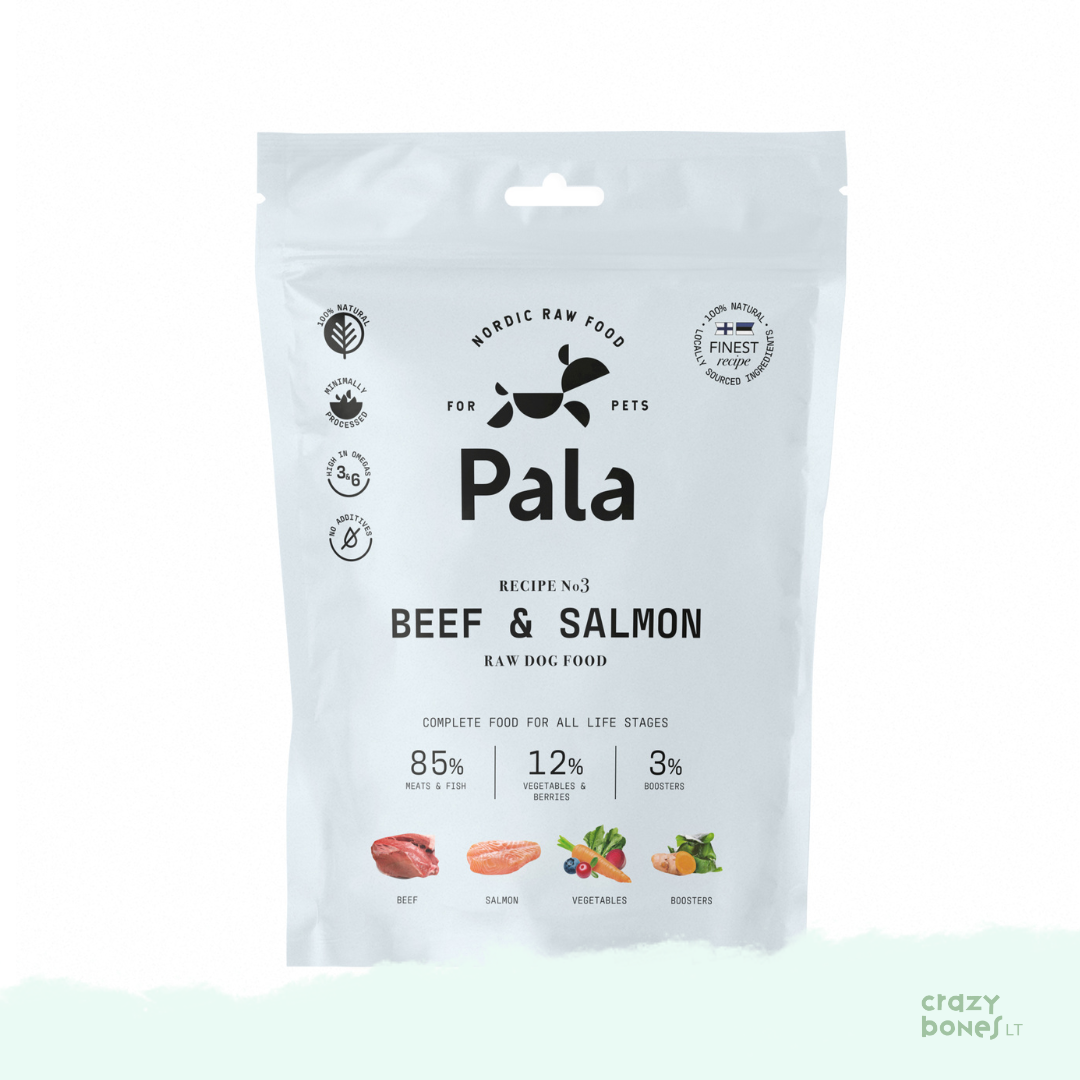 PALA suņu barība. Recepte Nr. 3 - GAĻA UN LAŠIS
