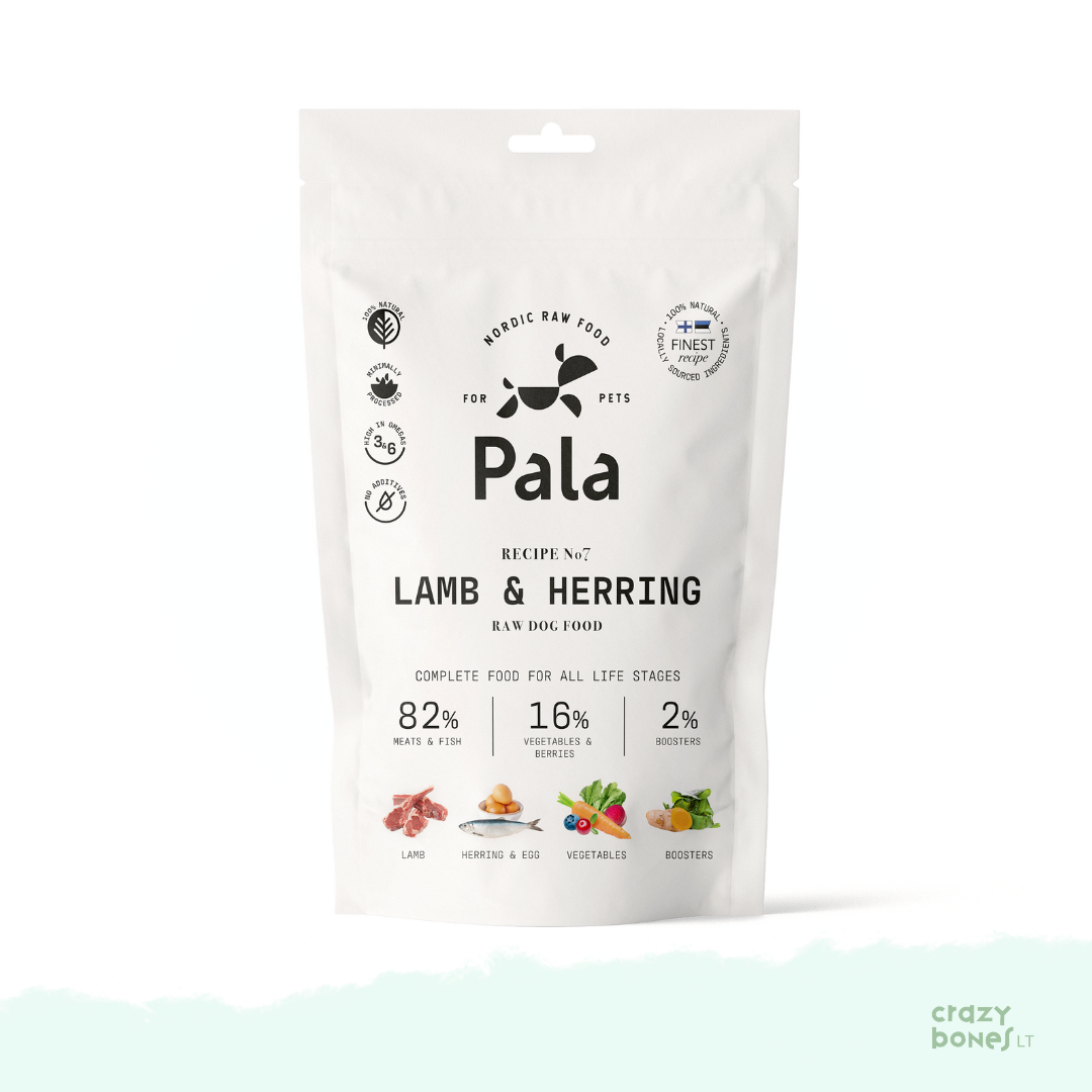 PALA dog food. Recipe NO. 7 - LAMB AND HERRING