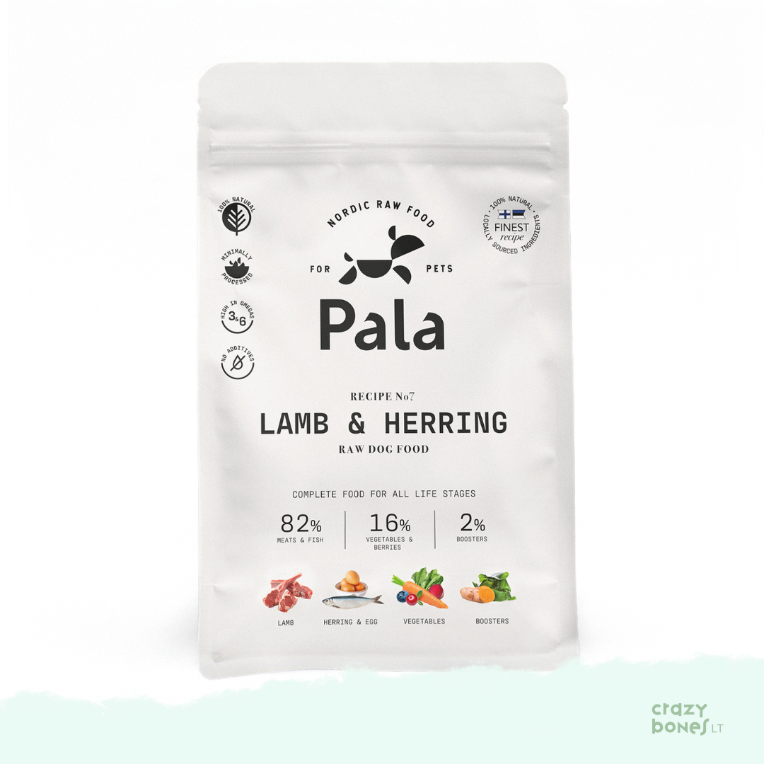 PALA dog food. Recipe NO. 7 - LAMB AND HERRING