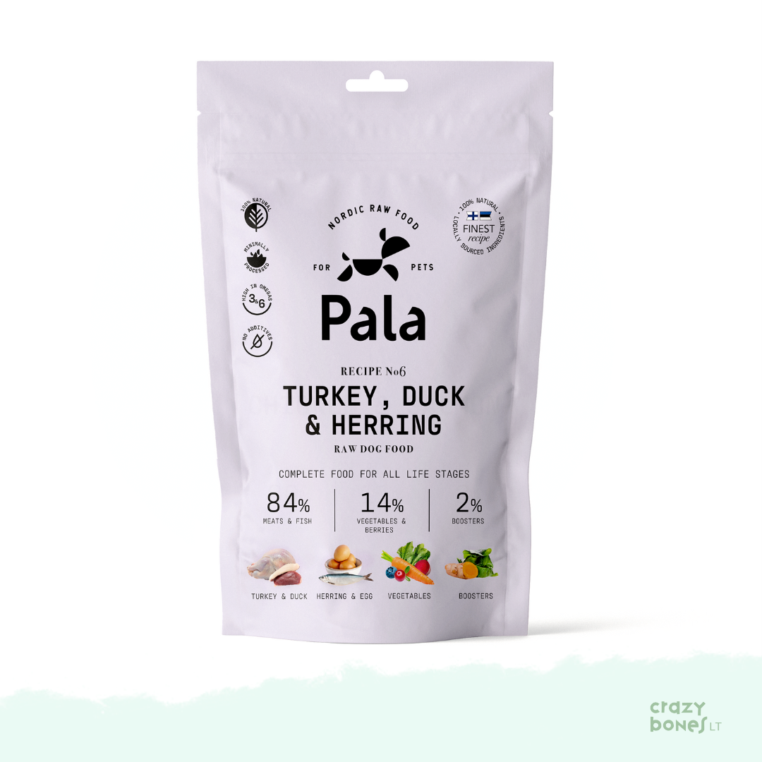 PALA dog food. Recipe NO. 6 - TURKEY, DUCK AND HERRING