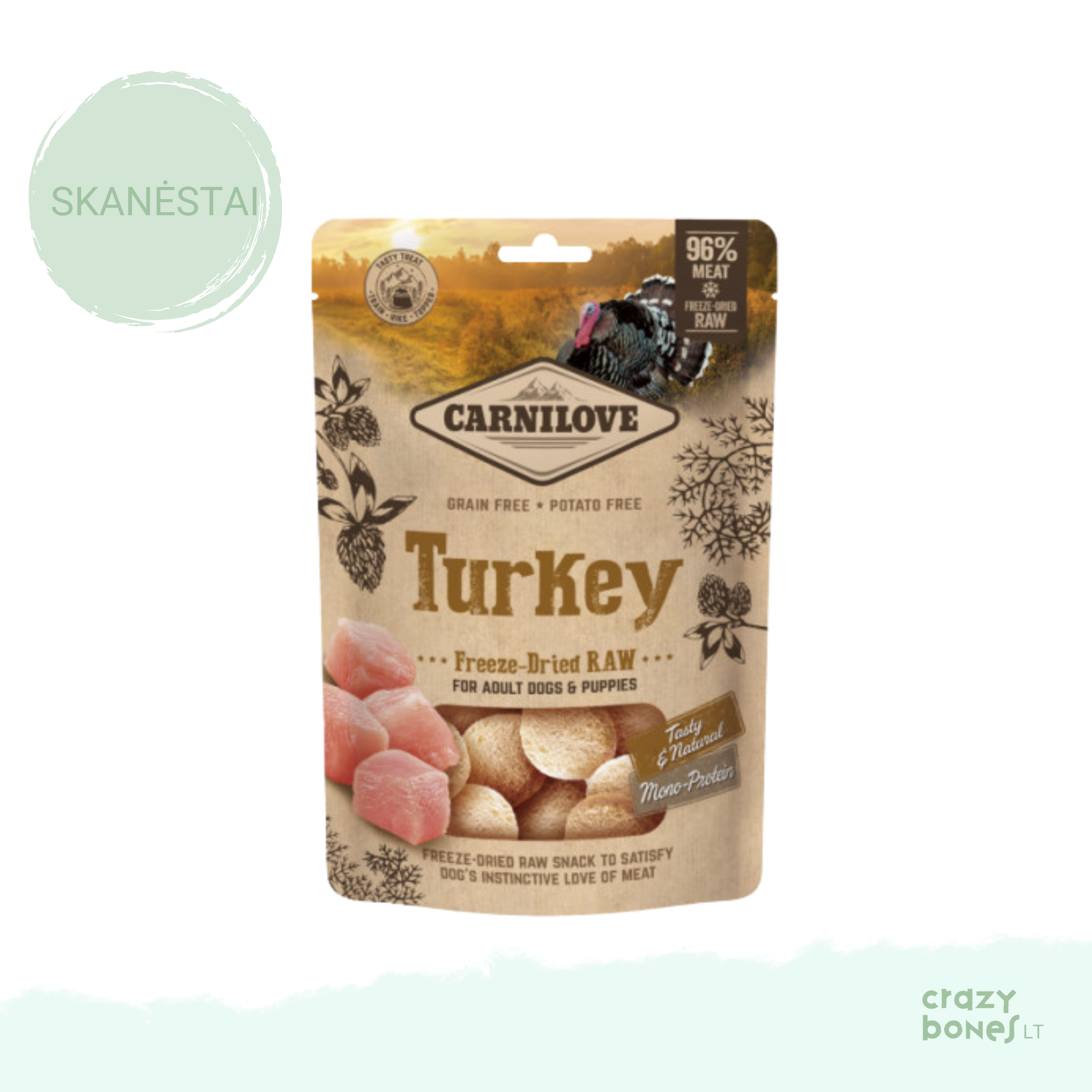 Carnilove Freeze-dried Raw Turkey skanėstas šunims