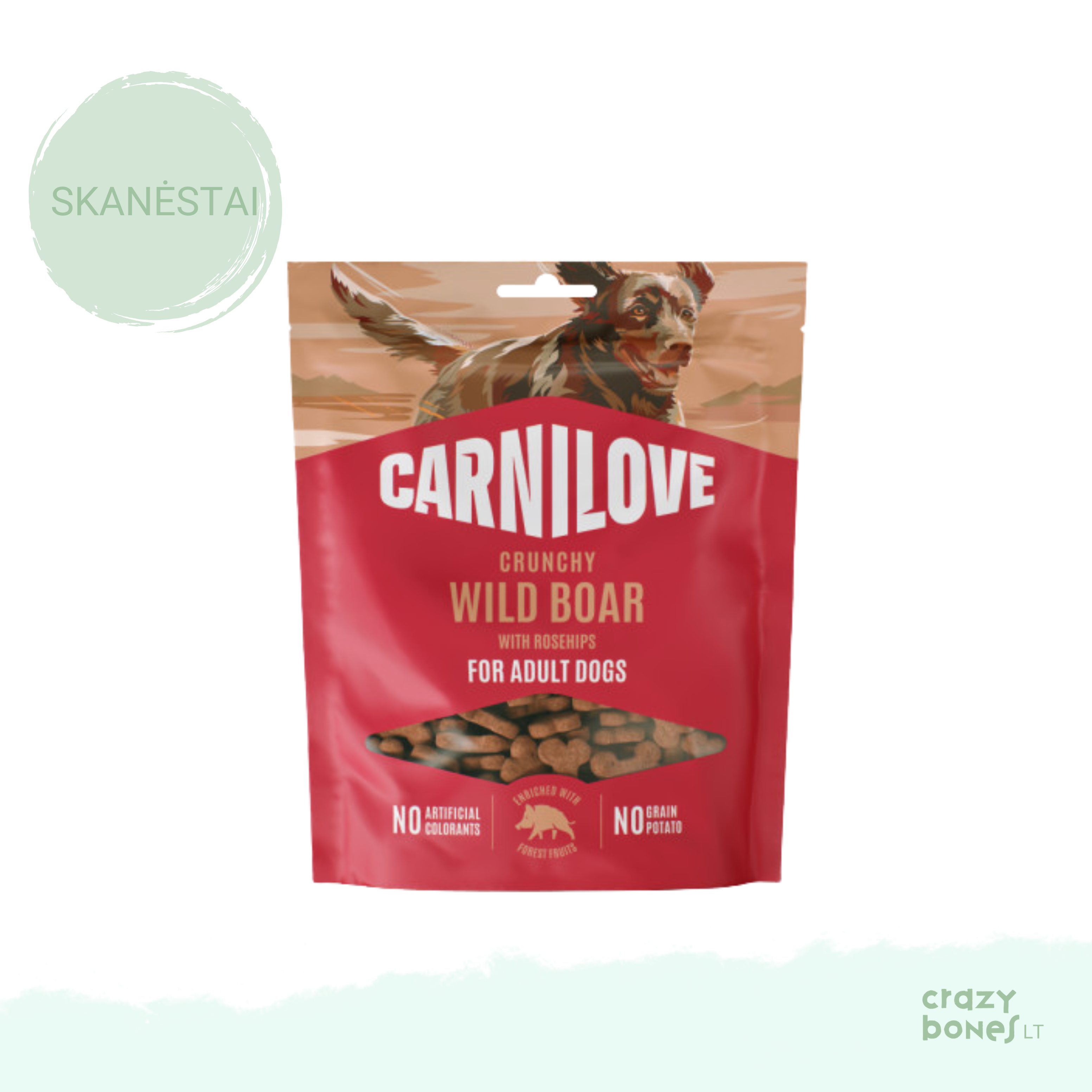 CARNILOVE Crunchy Snack Wild Boar with Rosehips skanėstai šunims