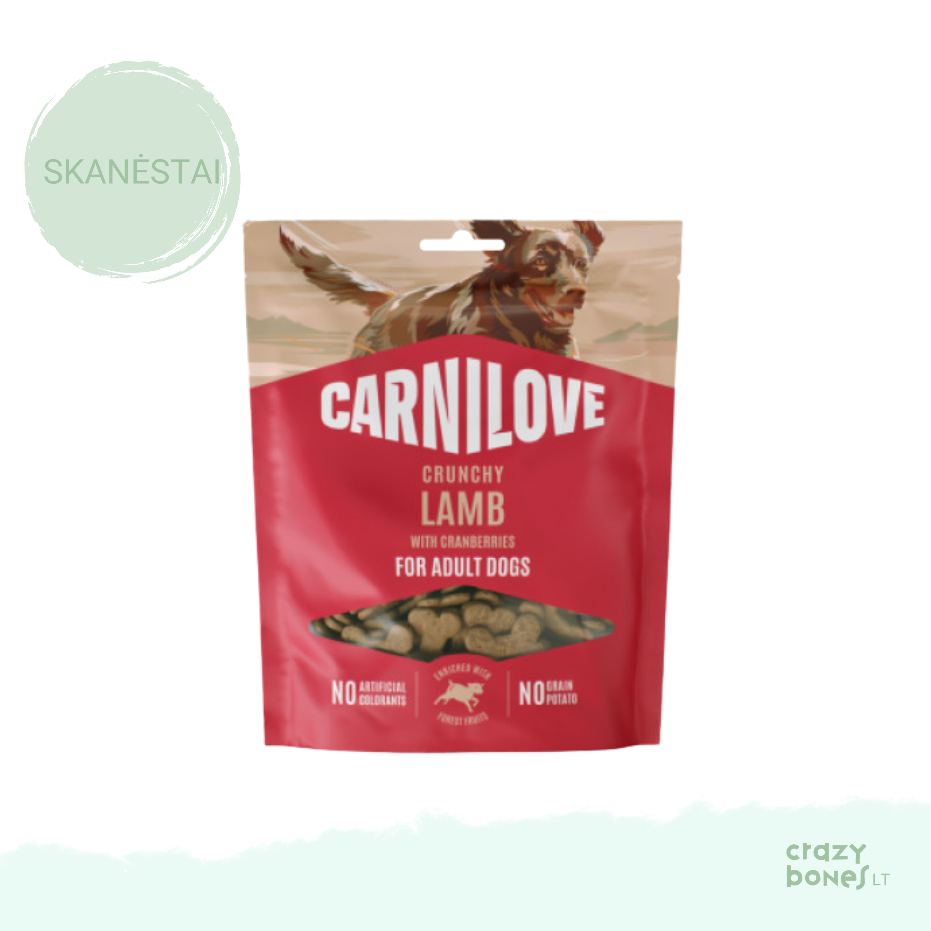 CARNILOVE Crunchy Snack Lamb with Cranberries skanėstai šunims