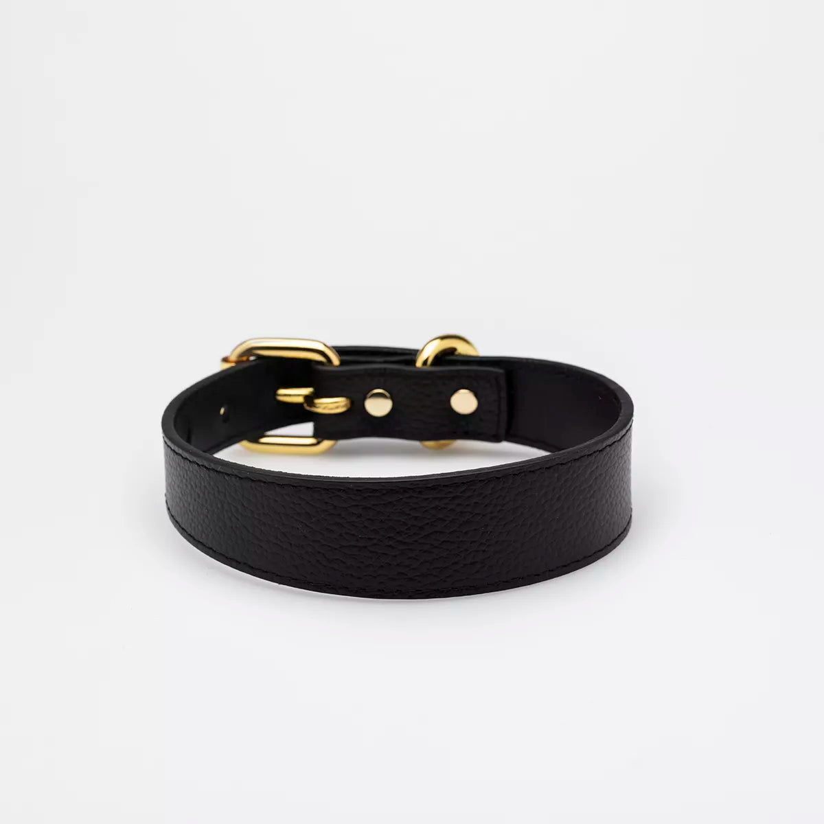 Black vegan leather collar XS