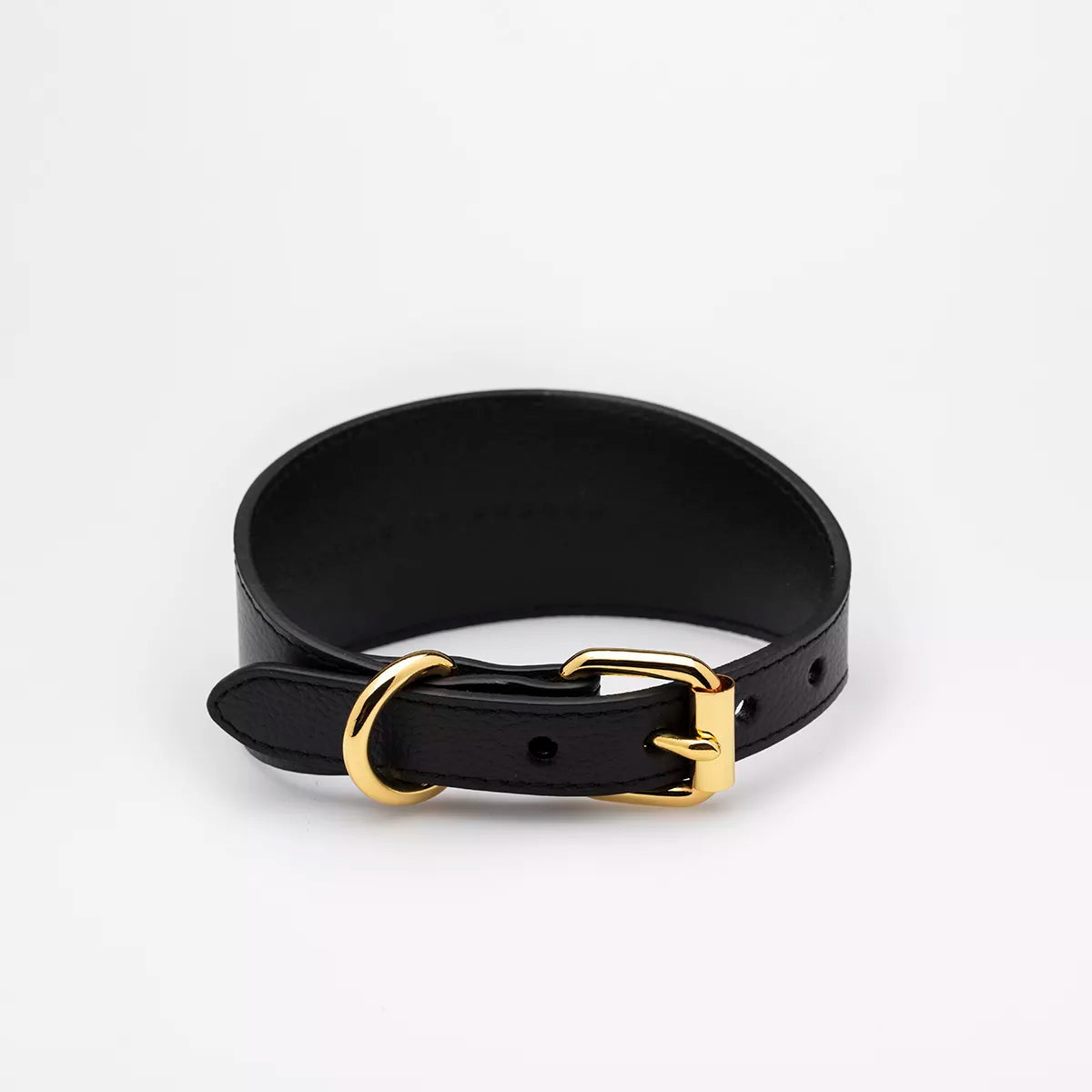 Black vegan leather collar size S