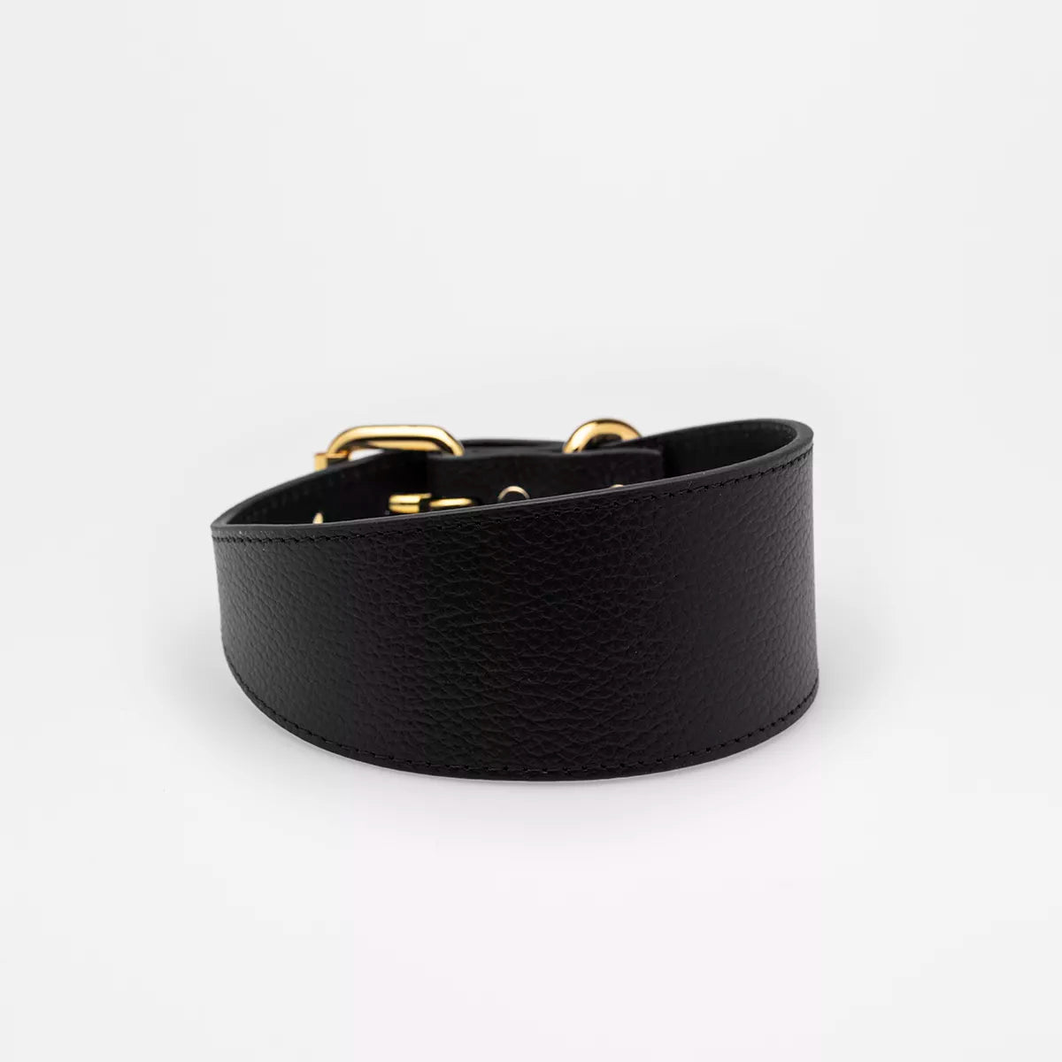 Black vegan leather collar size S