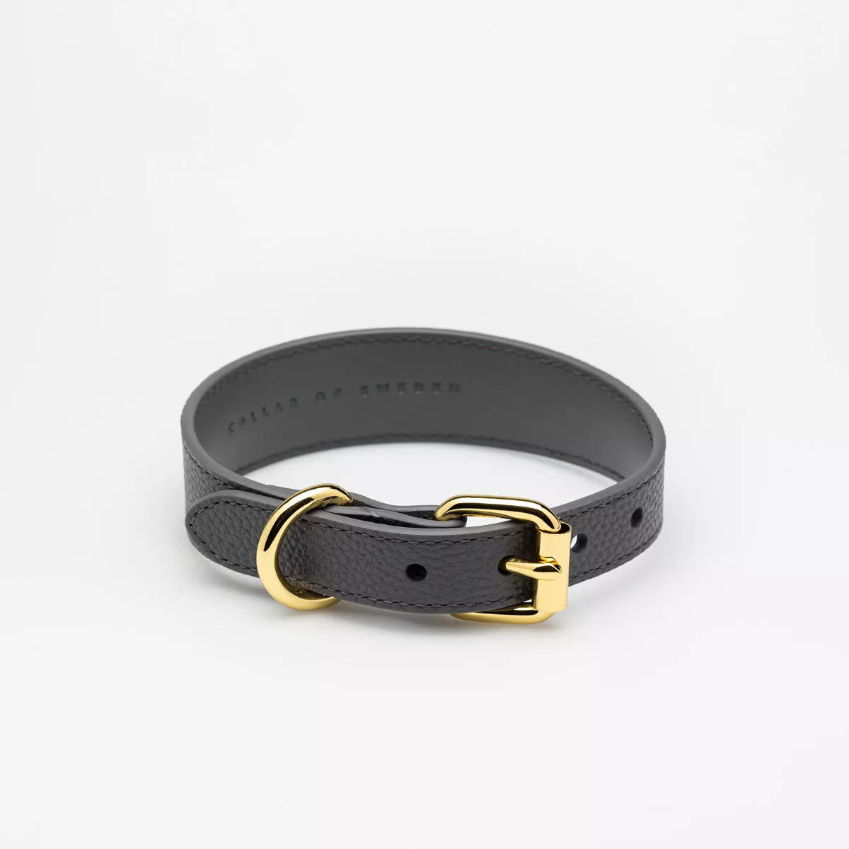Dark gray vegan leather collar XS