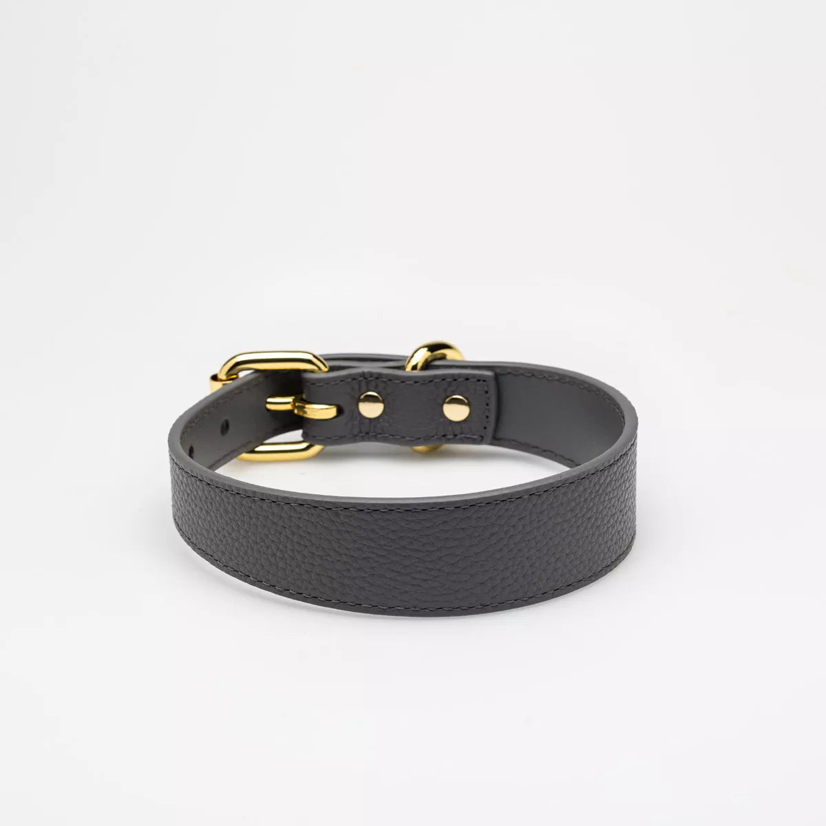 Dark gray vegan leather collar XS