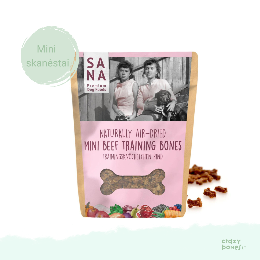 SANADOG Mini Beef Training Bones with spinach and raspberries (100g)