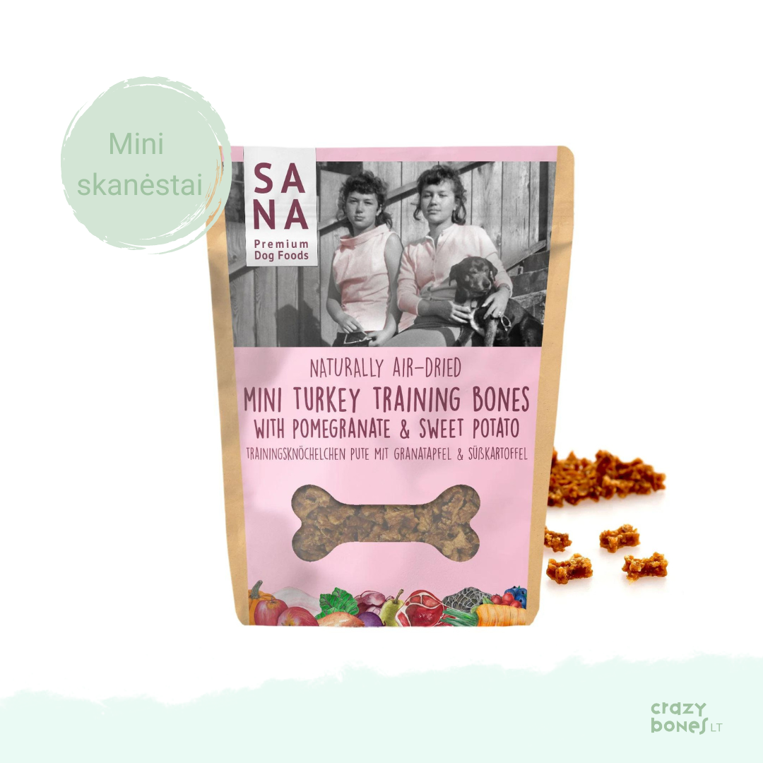 SANADOG Mini Beef Training Bones with spinach and raspberries (100g)