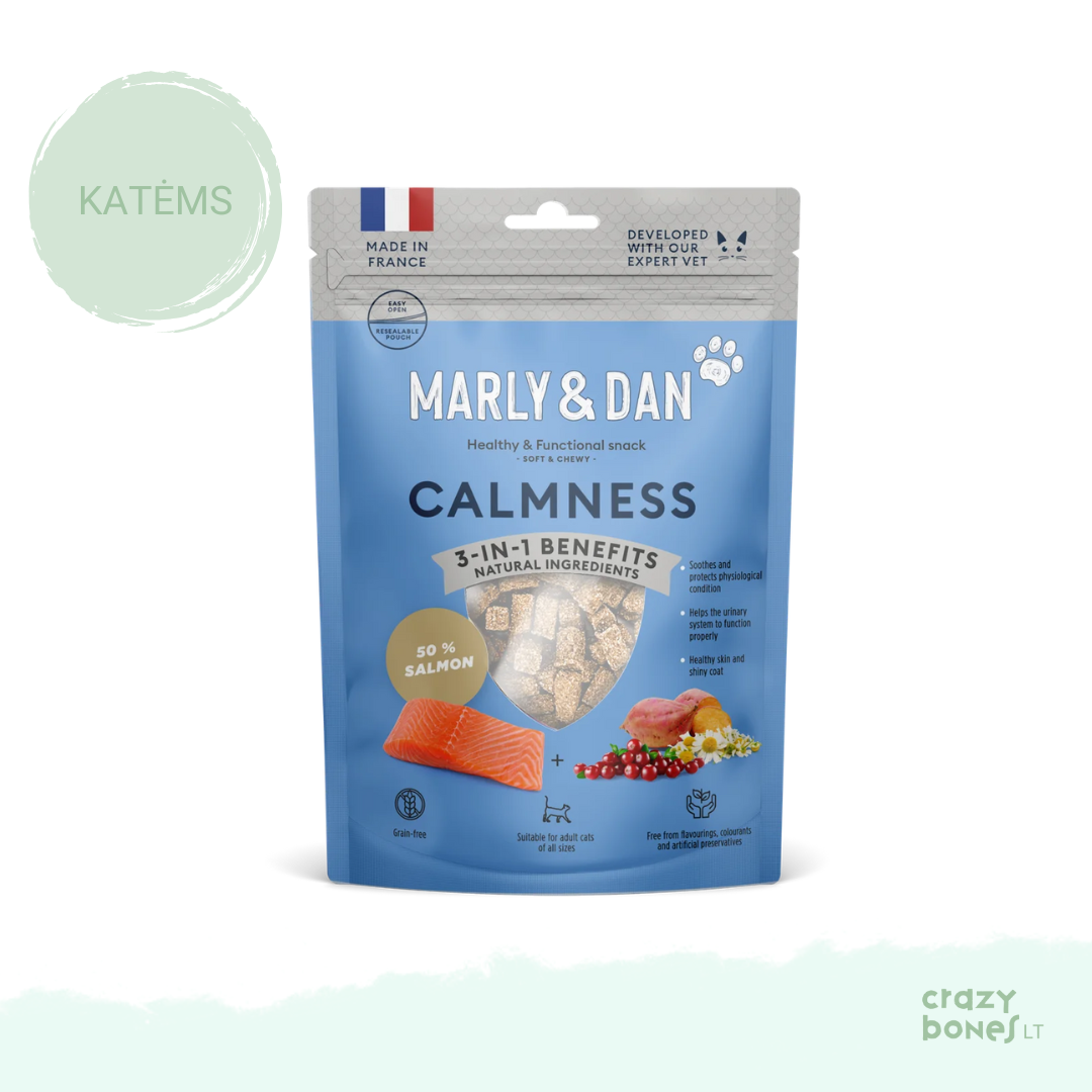 Marly & Dan lašišos skanėstai katėms CALMNESS