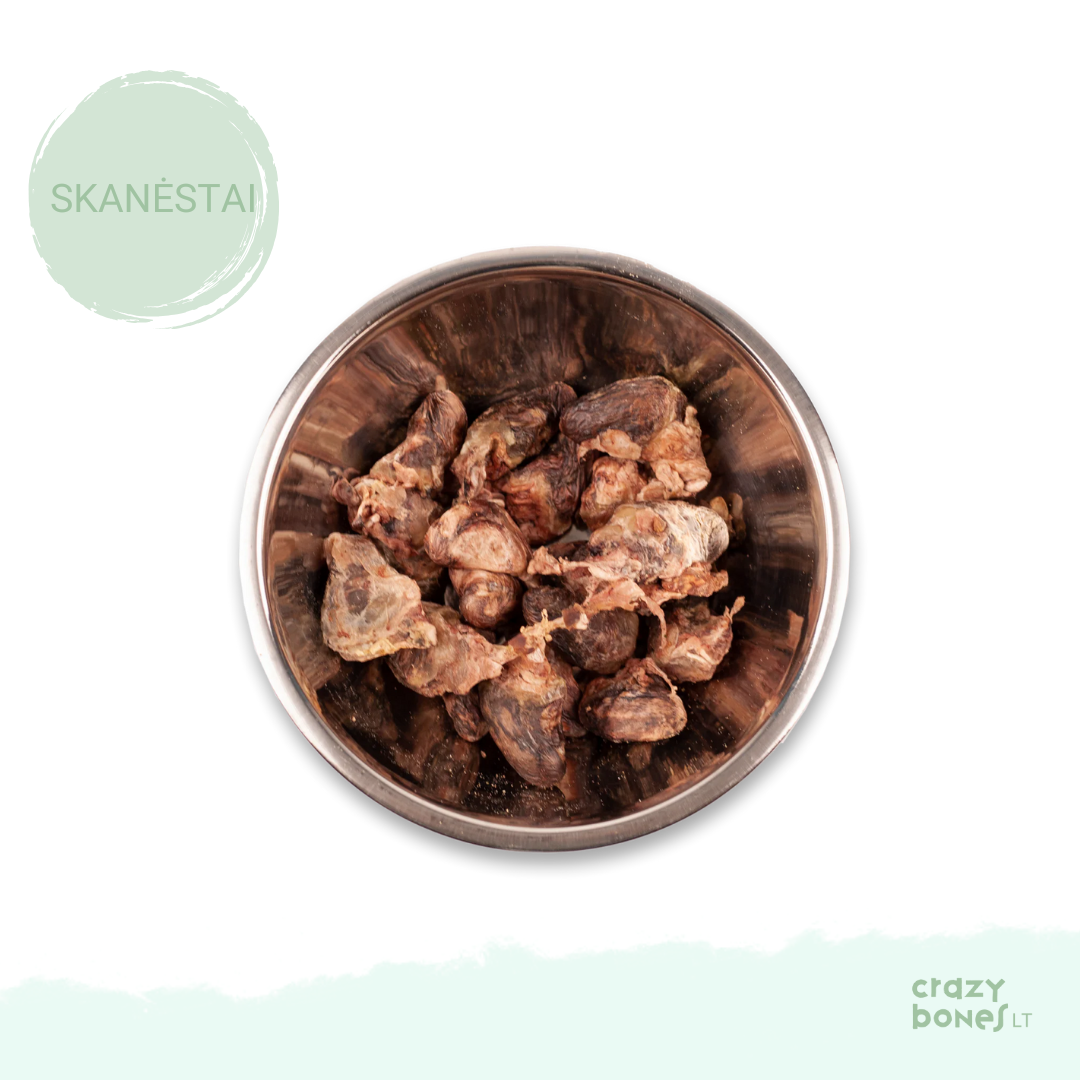 100 % natūralus liofilizuotų ančių širdžių skanėstas