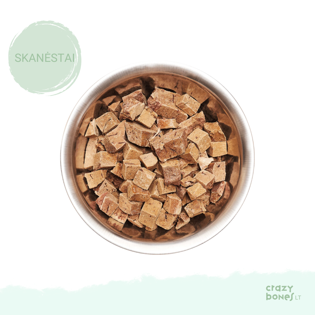 100 % natūralus liofilizuotų ėrienos kepenų skanėstas