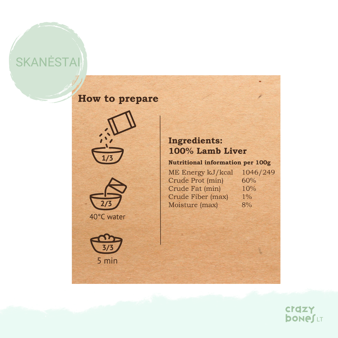 100 % natūralus liofilizuotų ėrienos kepenų skanėstas