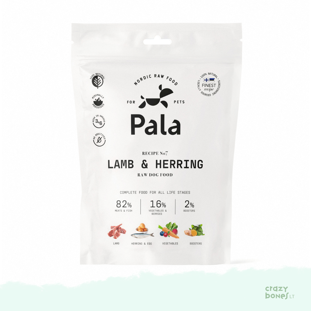 PALA dog food. Recipe NO. 7 - LAMB AND HERRING