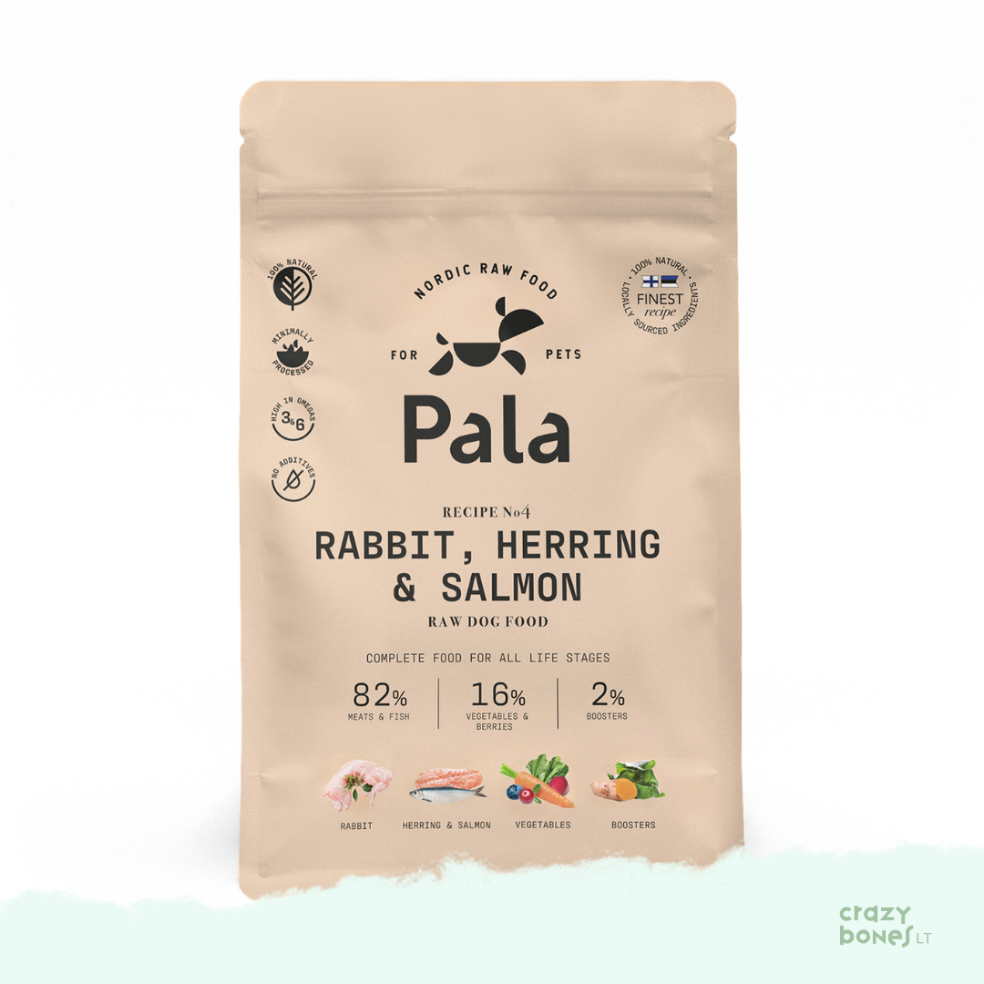 PALA dog food. Recipe NO. 4 - RABBIT, HERRING AND SALMON / 1 kg