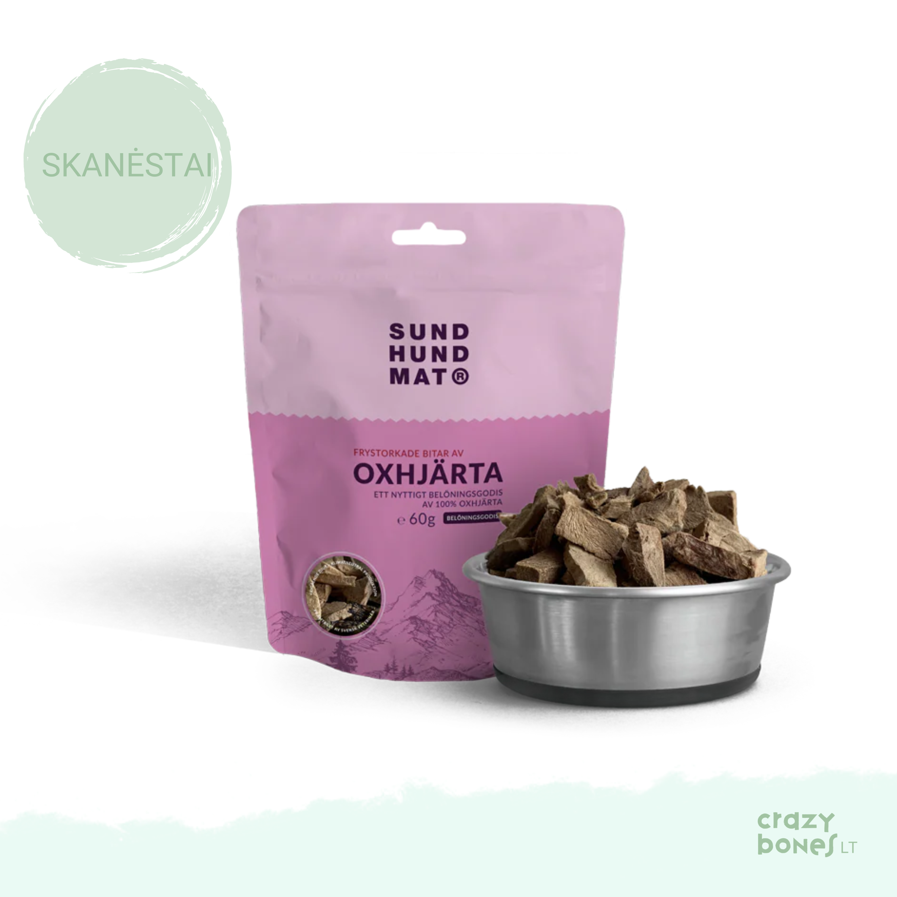 Freeze-dried beef heart treats