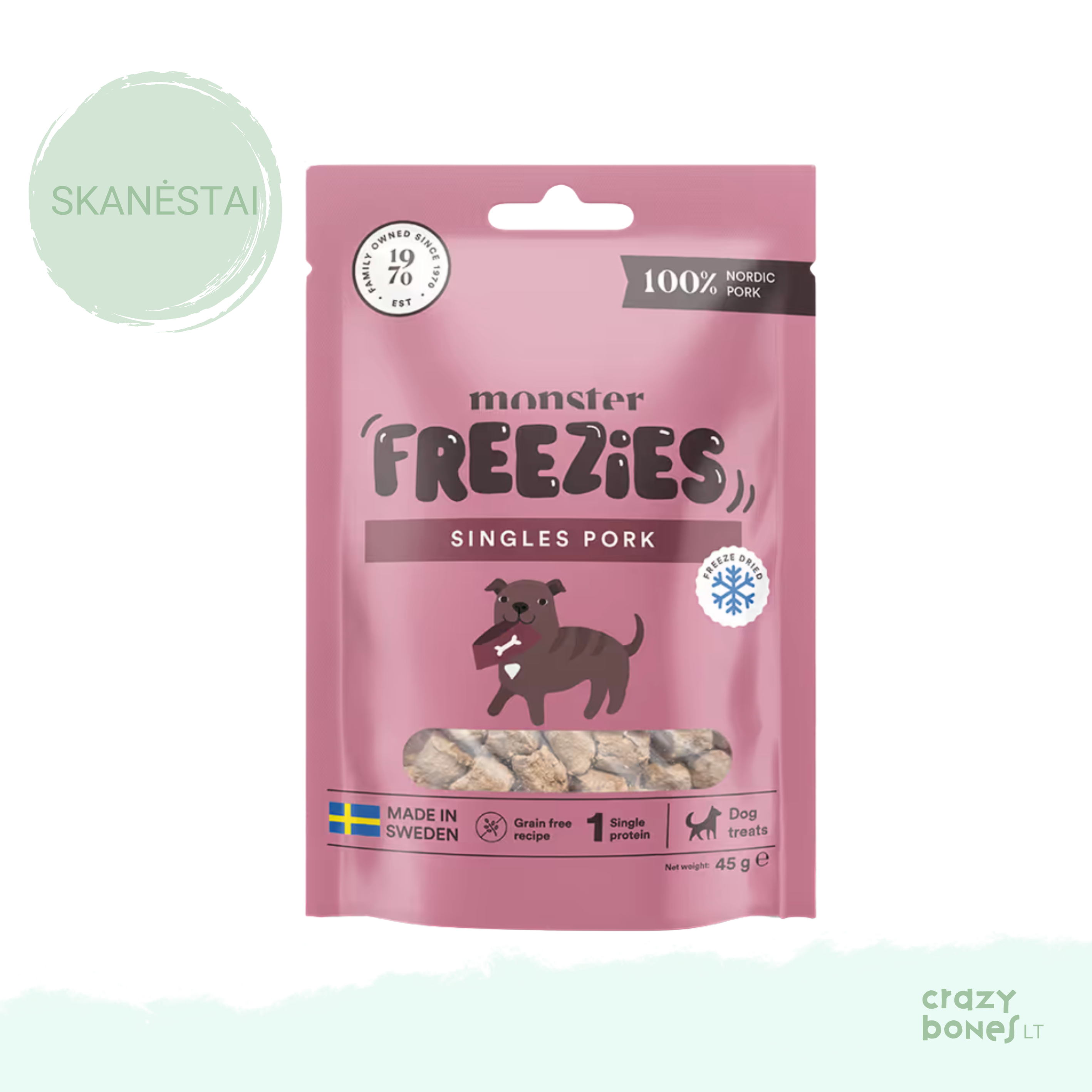 FREEZIES liofilizuoti kiaulienos skanėstai