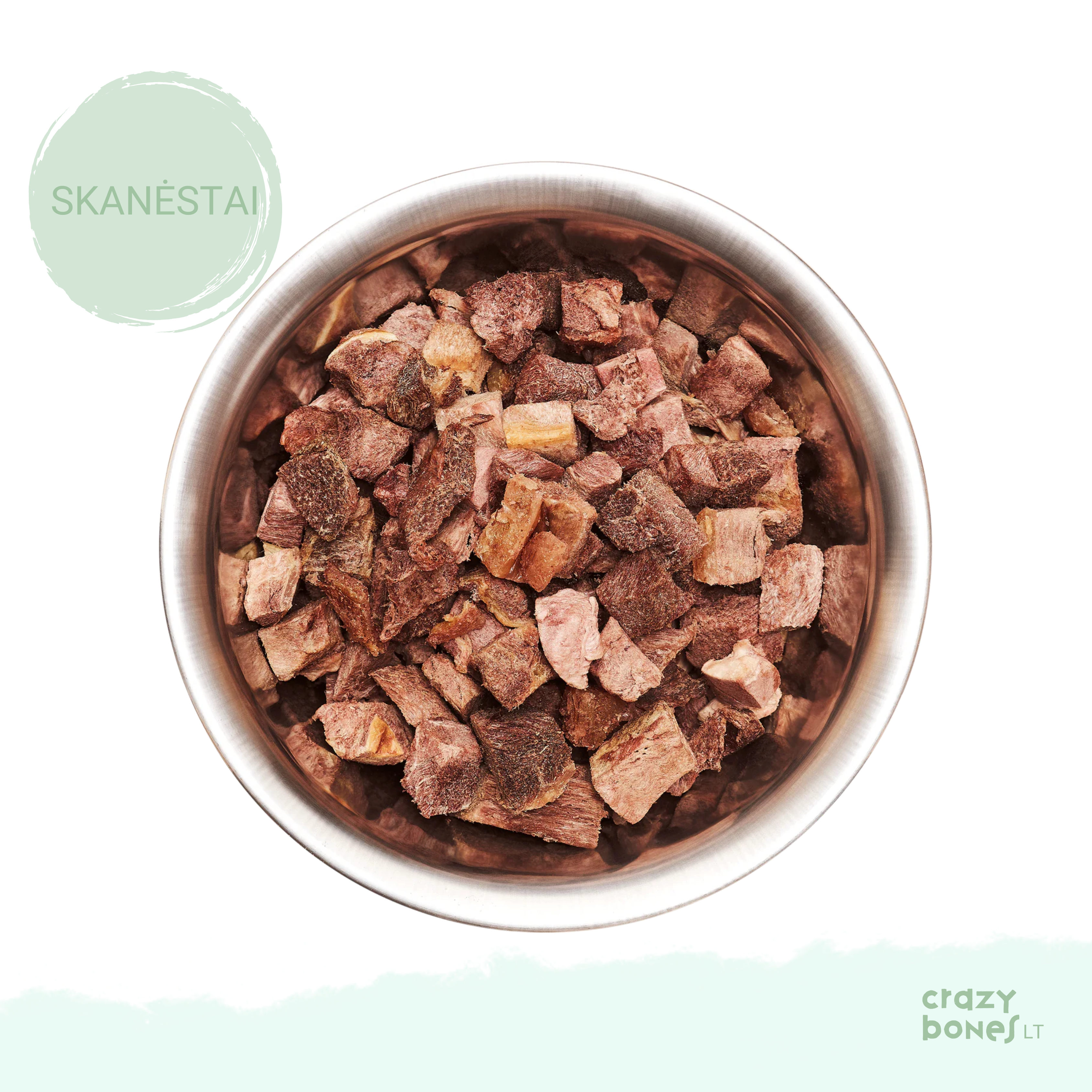 100 % natūralūs liofilizuoti arklienos mėsos gabaliukai