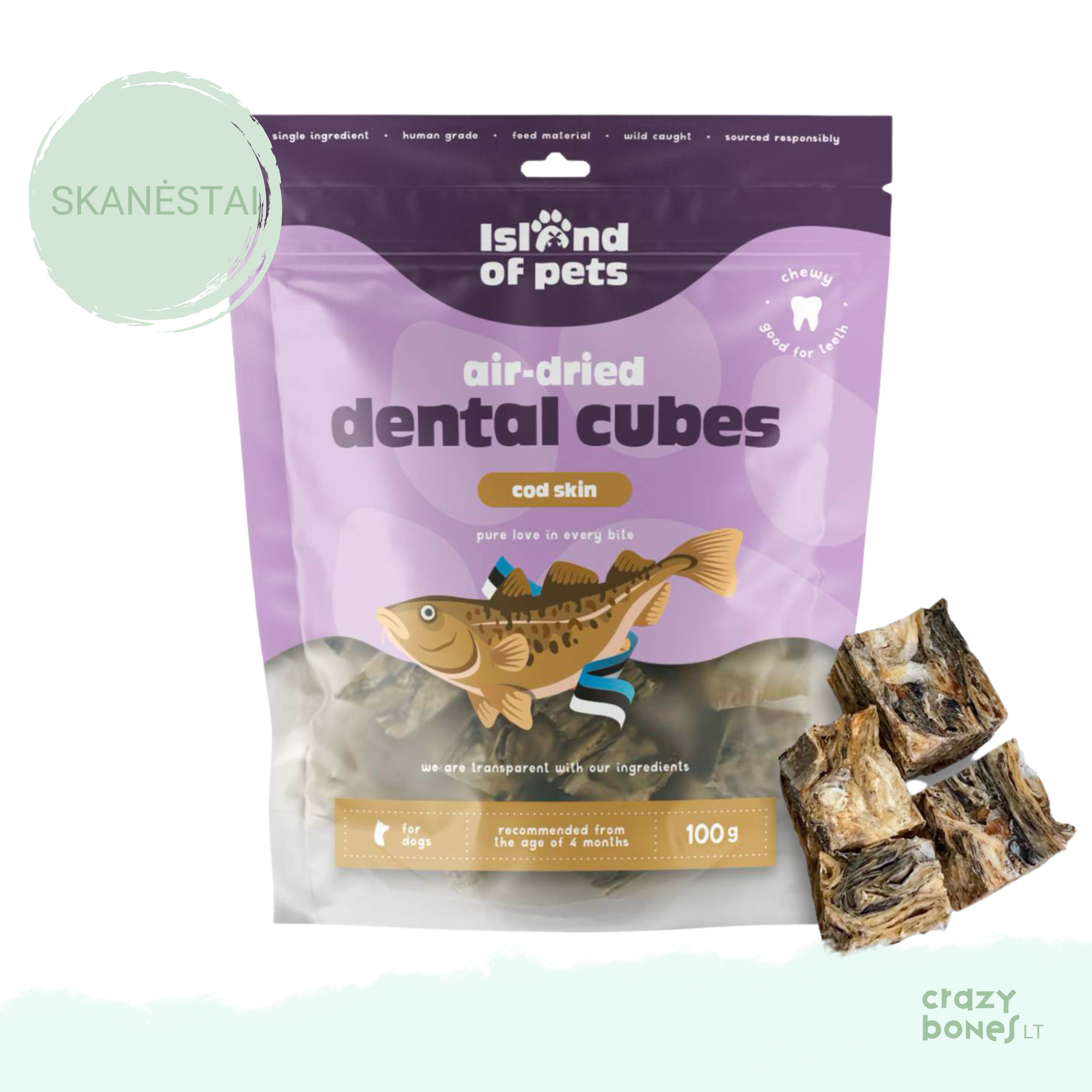 Menkės odos kubeliai