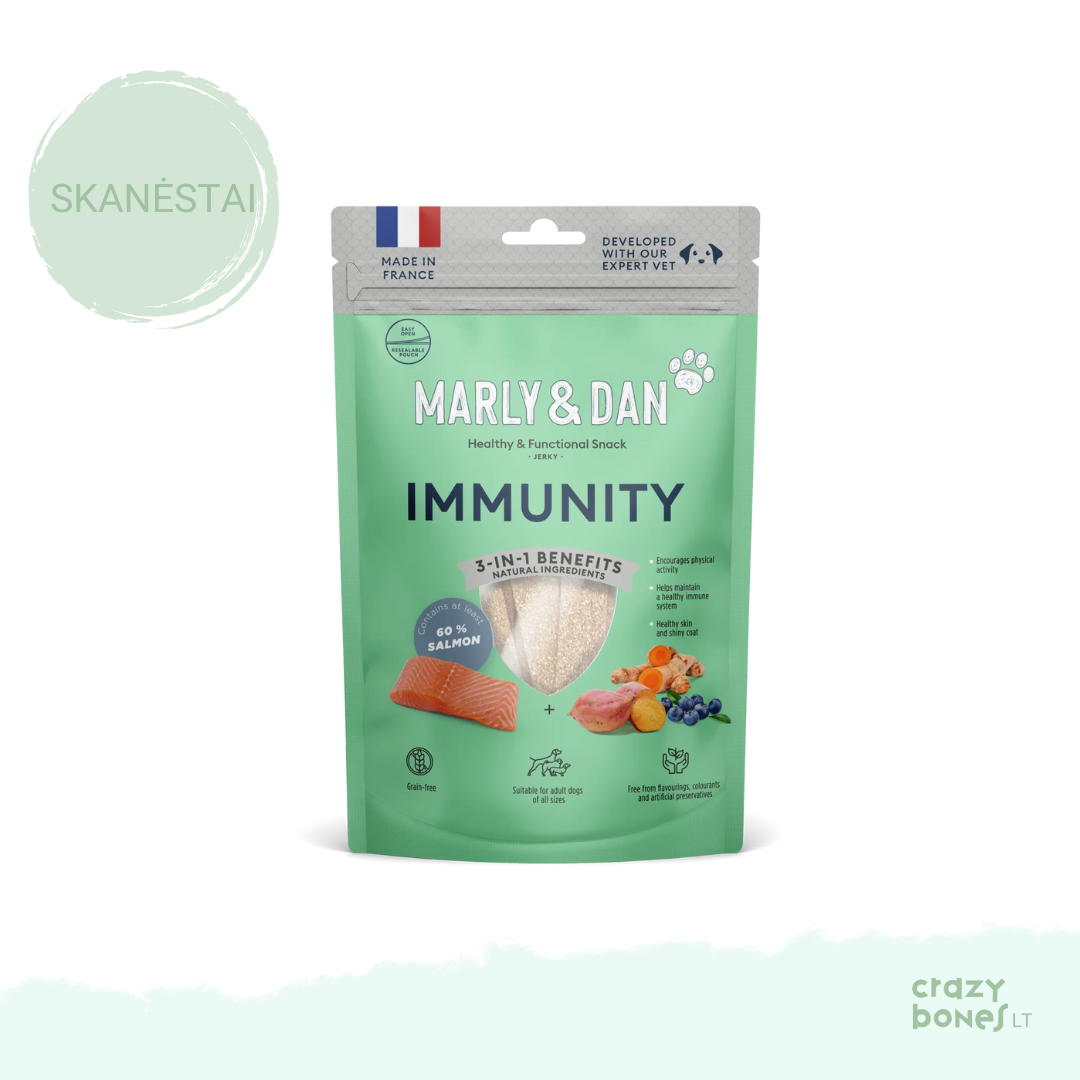 Marly & Dan lašišos skanėstai šunims IMMUNITY