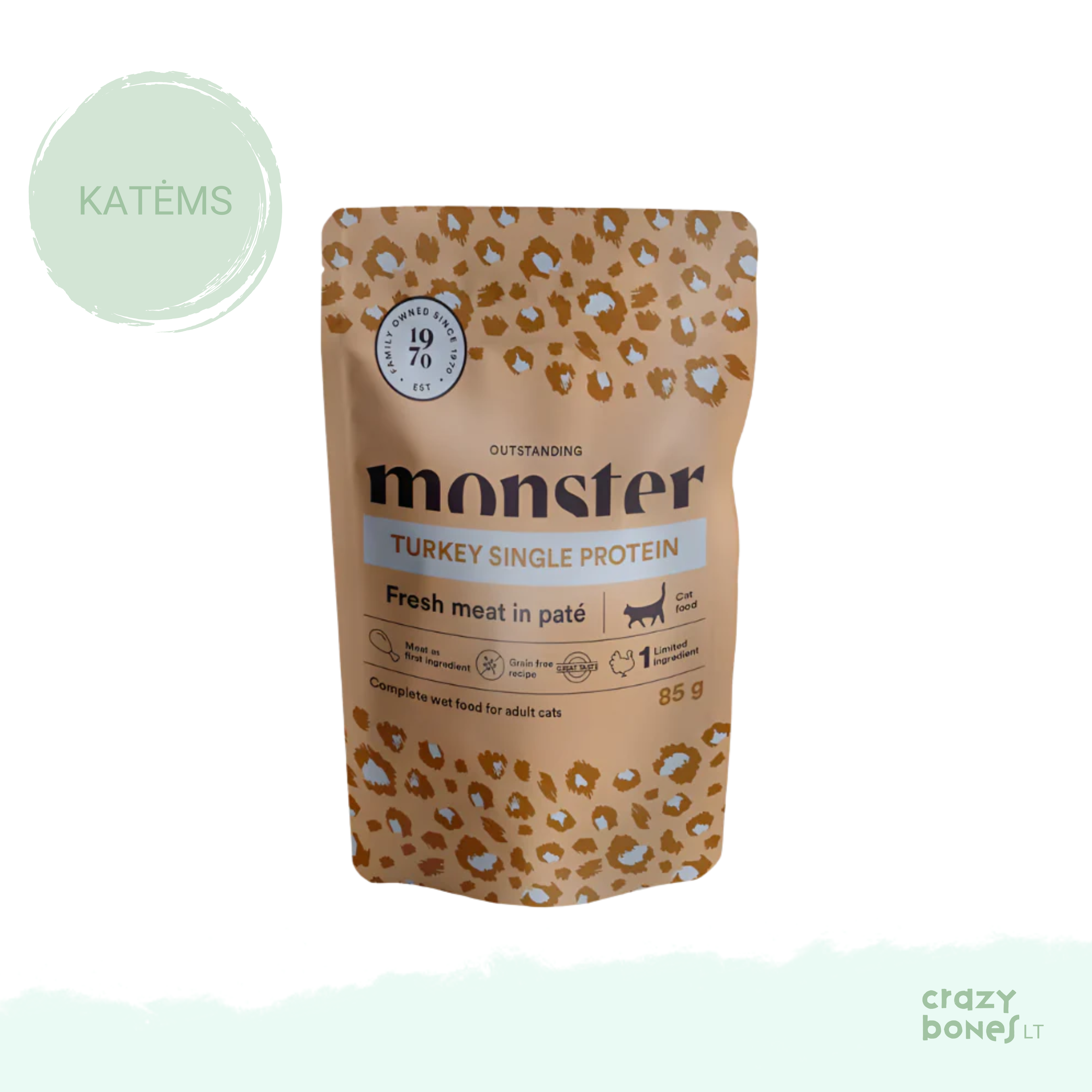 Vienos mėsos baltymo maistas katėms su kalakutiena